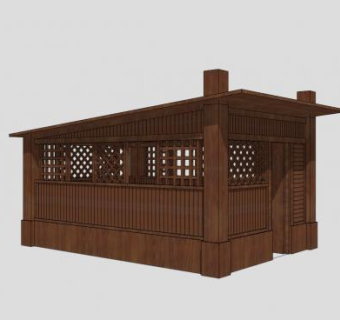 中式防腐木屋SU模型下载_sketchup草图大师SKP模型
