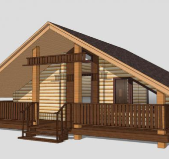户外度假木屋SU模型下载_sketchup草图大师SKP模型