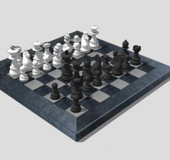 西洋棋棋盘SU模型下载_sketchup草图大师SKP模型