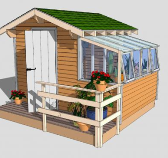 欧式现代小木屋SU模型下载_sketchup草图大师SKP模型