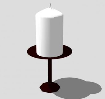 白色蜡烛烛台摆件SU模型下载_sketchup草图大师SKP模型