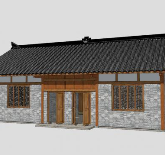 中国中式公共卫生间公厕SU模型下载_sketchup草图大师SKP模型