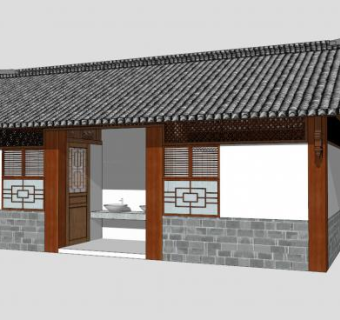 新中式公厕厕所SU模型下载_sketchup草图大师SKP模型