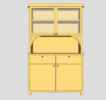 家具柜子书柜收藏柜SU模型下载_sketchup草图大师SKP模型