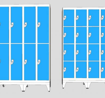 女职工的储物柜更衣柜SU模型下载_sketchup草图大师SKP模型