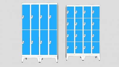 女职工的储物柜更衣柜SU模型下载_sketchup草图大师SKP模型