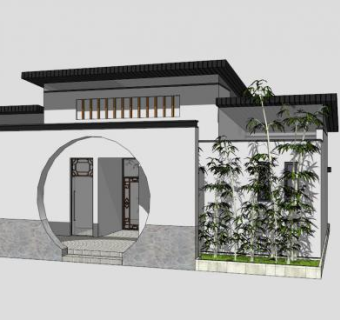 复古公共卫生间SU模型下载_sketchup草图大师SKP模型