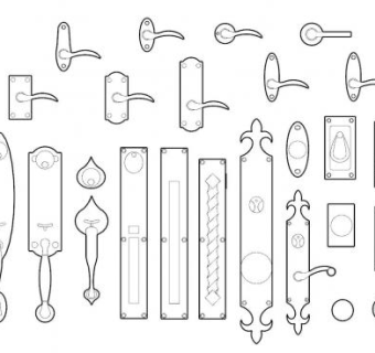 欧式门把手集合SU模型下载_sketchup草图大师SKP模型