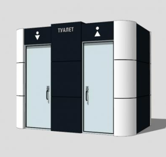 现代简约公厕公共卫生间SU模型下载_sketchup草图大师SKP模型