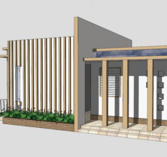 现代创意公共卫生间SU模型下载_sketchup草图大师SKP模型