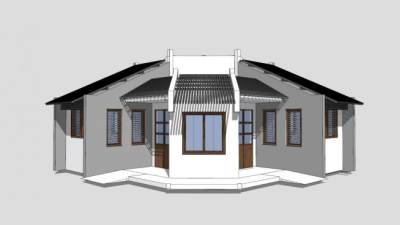 中式公厕SU模型下载_sketchup草图大师SKP模型