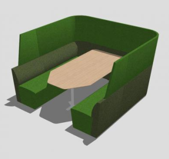 软装餐桌卡座SU模型下载_sketchup草图大师SKP模型