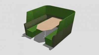 软装餐桌卡座SU模型下载_sketchup草图大师SKP模型