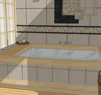 日式现代澡堂浴室洗澡房SU模型下载_sketchup草图大师SKP模型