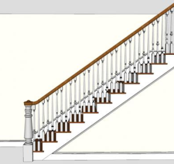 欧式楼梯扶手梯SU模型下载_sketchup草图大师SKP模型