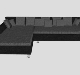 现代L型转角沙发家具SU模型下载_sketchup草图大师SKP模型