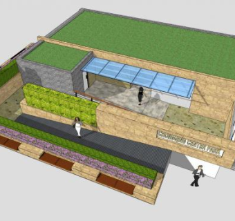 现代城市公共卫生间SU模型下载_sketchup草图大师SKP模型