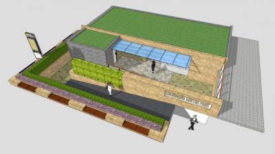 现代城市公共卫生间SU模型下载_sketchup草图大师SKP模型