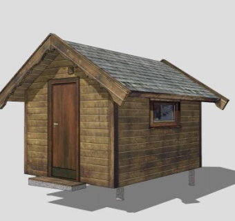 现代木制公共卫生间SU模型下载_sketchup草图大师SKP模型