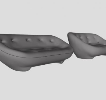 灰色凹形沙发SU模型下载_sketchup草图大师SKP模型