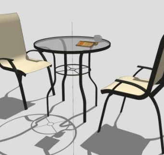 咖啡桌椅SU模型下载_sketchup草图大师SKP模型