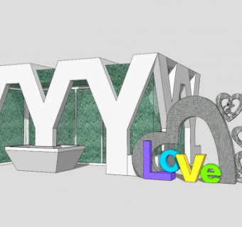 淡绿色玻璃英语公厕SU模型下载_sketchup草图大师SKP模型