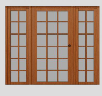 书房门木质玻璃门SU模型下载_sketchup草图大师SKP模型