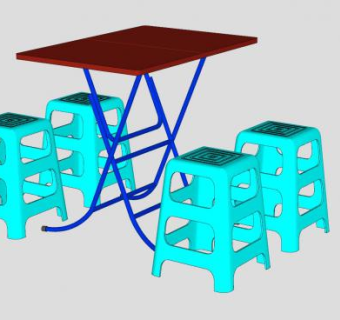 折叠桌子饭桌餐桌SU模型下载_sketchup草图大师SKP模型