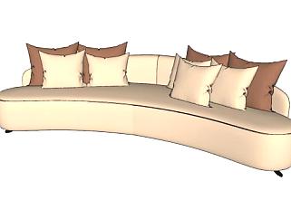 <em>现代弧形沙发</em>家具SU模型下载_sketchup草图大师SKP模型