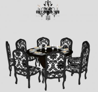 北欧餐桌椅吊灯灯具SU模型下载_sketchup草图大师SKP模型