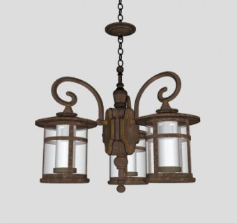 欧式复古灯具吊灯SU模型下载_sketchup草图大师SKP模型