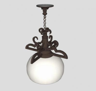 欧式吊灯复古风格SU模型下载_sketchup草图大师SKP模型