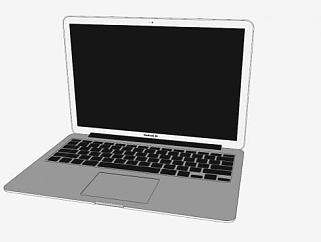 苹果灰色款笔记本电脑SU模型下载_sketchup草图大师SKP模型