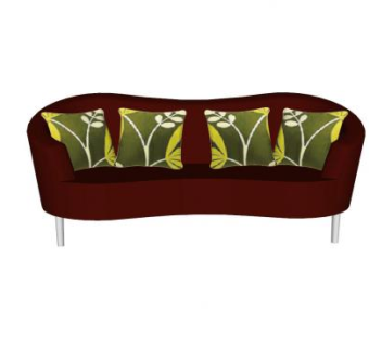 现代红色沙发简约家具SU模型下载_sketchup草图大师SKP模型