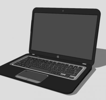 惠普黑色款手提电脑SU模型下载_sketchup草图大师SKP模型