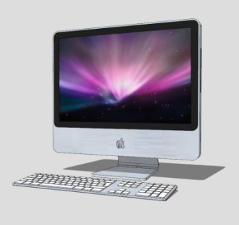 苹果台式电脑SU模型下载_sketchup草图大师SKP模型