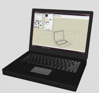 黑色款手提电脑SU模型下载_sketchup草图大师SKP模型