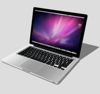 苹果黑色款笔记本电脑SU模型下载_sketchup草图大师SKP模型