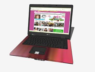 宏碁Acer粉色款笔记本电脑下载_sketchup草图大师SKP模型