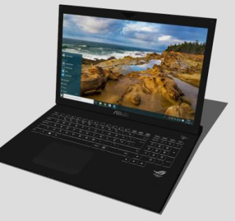 华硕ASUS黑色款笔记本电脑SU模型下载_sketchup草图大师SKP模型