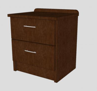 实木床头柜家具SU模型下载_sketchup草图大师SKP模型