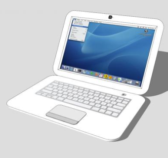 苹果白色款笔记本电脑SU模型下载_sketchup草图大师SKP模型