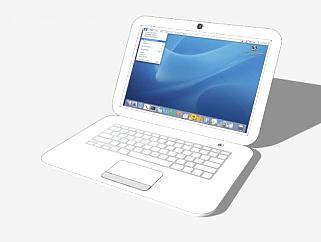 苹果白色款笔记本电脑SU模型下载_sketchup草图大师SKP模型