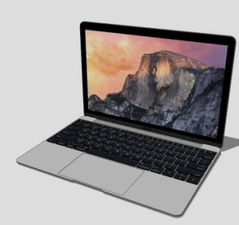 苹果灰色款手提电脑SU模型下载_sketchup草图大师SKP模型
