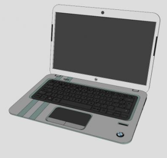 惠普淡绿色款笔记本电脑SU模型下载_sketchup草图大师SKP模型