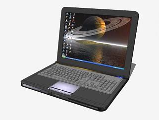 微软黑色款笔记本电脑SU模型下载_sketchup草图大师SKP模型