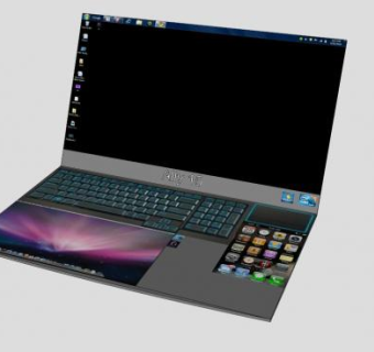 灰色笔记本电脑SU模型下载_sketchup草图大师SKP模型