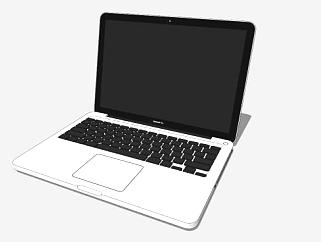 苹果MacBook Pro白色款笔记本电脑SU模型下载_sketchup草图大师SKP模型
