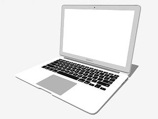 苹果MacBook Air白色笔记本电脑SU模型下载_sketchup...