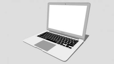 苹果MacBook Air白色笔记本电脑SU模型下载_sketchup草图大师SKP模型